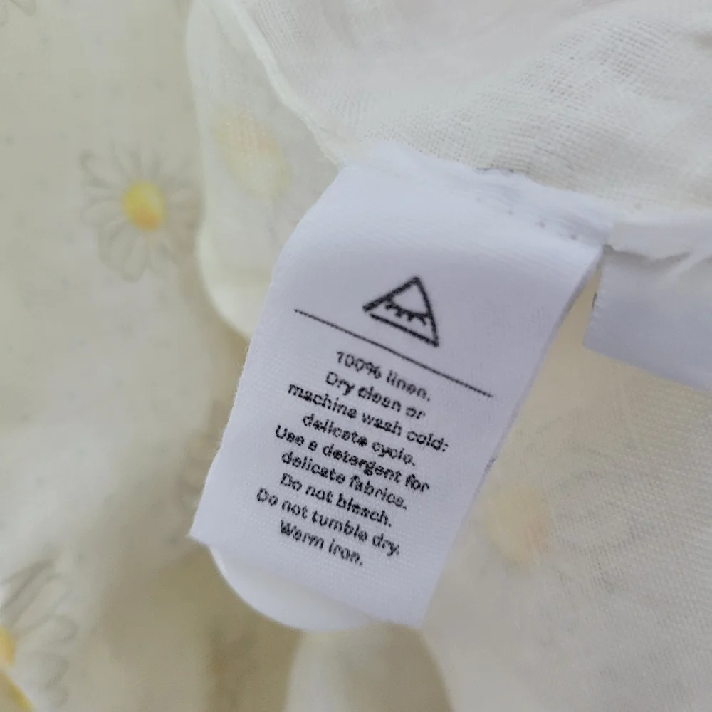 Sleeper Marie 100% linen daisy print mini dress, small - Picture 14 of 15